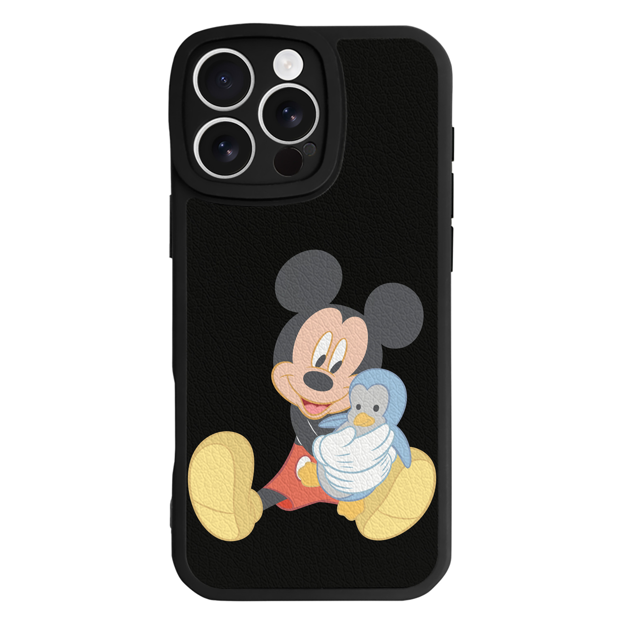 （画像用） ミッキーマウス Mickey Mouse 【iPhone 16シリーズ対応】シリコンスマホケース（レザー調） 材質：シリコン